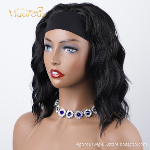 2020 New Designer Afro Spring Headwrap Pre Plucked Multifunctional Synthetic Custom Afro Kinky Curly Headband Wig